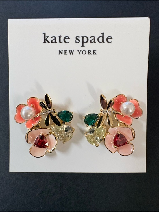 kate spade Jewelry - kate spade multicolored floral crystal & pearl stud earrings